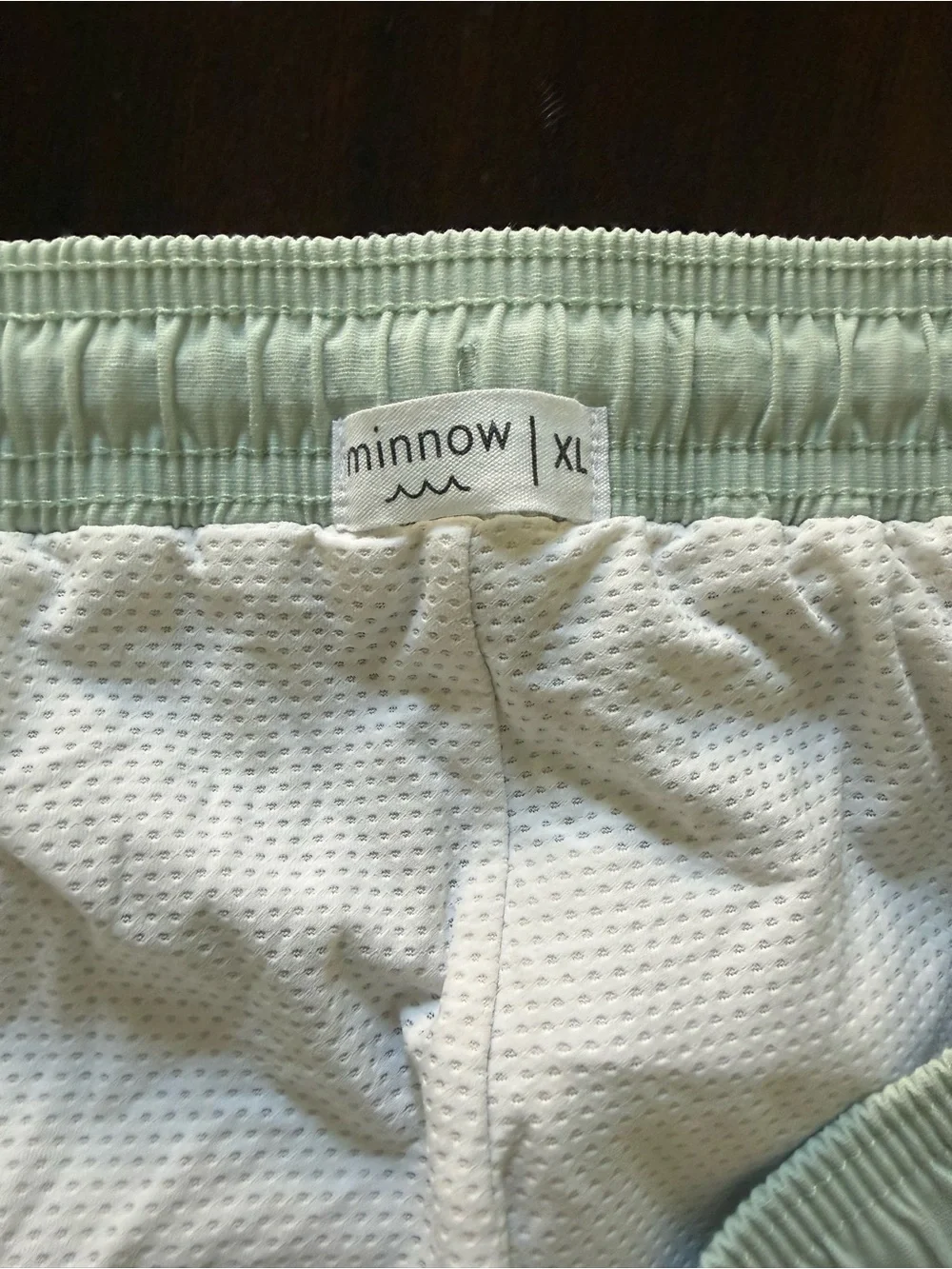 Men's Light Mint and White Colorblock Swim Trunks